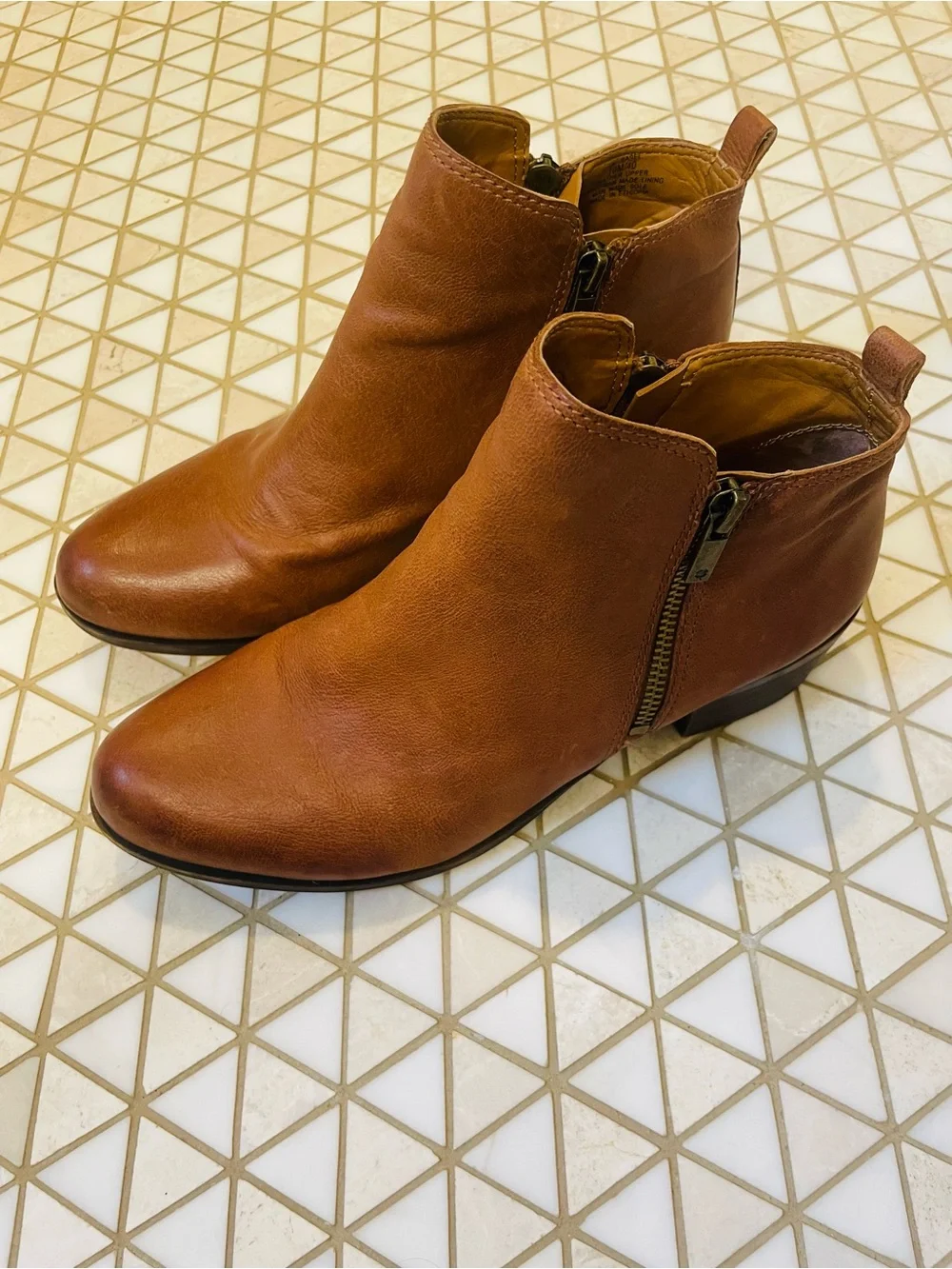 Lucky Brand Basel Bootie Ankle Boots Women’s Size 10 Brown Leather